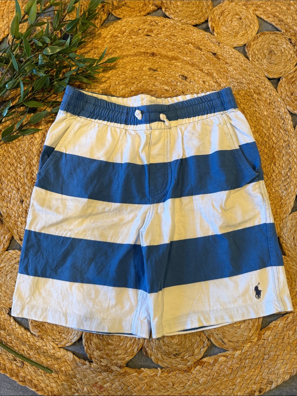Polo by Ralph Lauren Navy and White Horizontal Stripe boy Shorts. M (10)